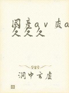 国产aⅴ爽av久久久