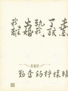 我出轨了老婆要离婚我该怎么挽留