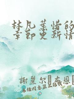 林凡叶惜的最新章节更新情况