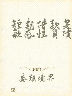 短期借款是不是敏感性负债