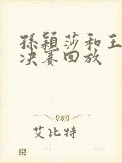 孙颖莎和王曼昱决赛回放