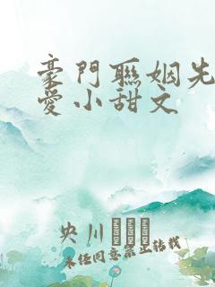 豪门联姻先婚后爱小甜文