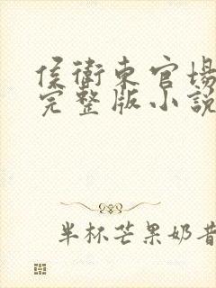 侯卫东官场笔记完整版小说txt