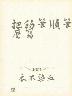 把的笔顺笔画怎么写