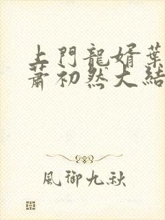 上门龙婿叶辰,萧初然大结局