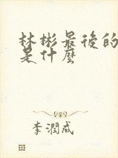 林彬最后的结局是什么