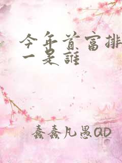 今年首富排名第一是谁