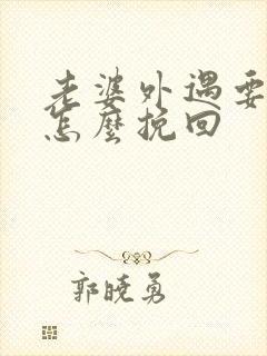 老婆外遇要离婚怎么挽回