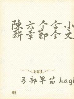 陈六个合小说最新章节全文阅读