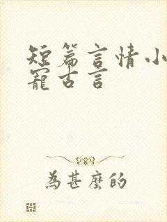 短篇言情小说甜宠古言