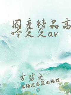 国产精品高潮呻呤久久av