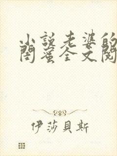 小说老婆的漂亮闺蜜全文阅读