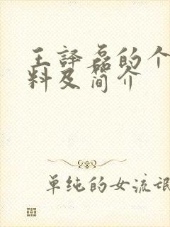 王译磊的个人资料及简介