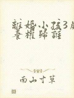 离婚小孩3岁抚养权归谁