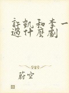 许凯和李一桐演过什么剧