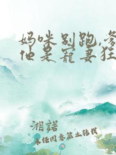 妈咪别跑,爹地他是宠妻狂魔