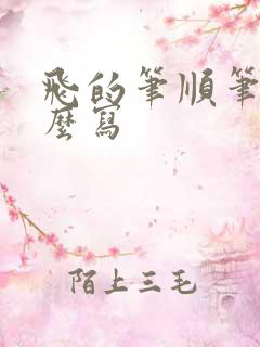 飞的笔顺笔画怎么写