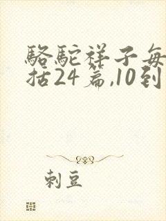 骆驼祥子每章概括24篇,10到20字