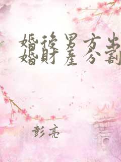 婚后男方出轨离婚财产分割