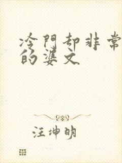 冷门却非常好看的婆文