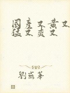 国产又黄又粗又猛又爽又