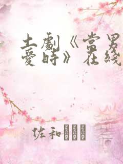 土剧《当男人恋爱时》在线观看