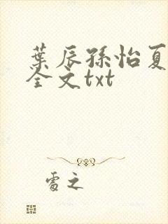 叶辰孙怡夏若雪全文txt