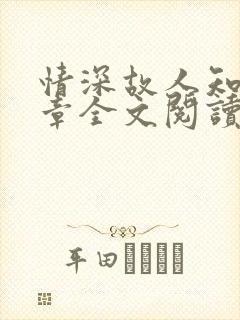 情深故人知60章全文阅读