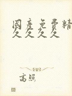 国产免费精品久久久久久