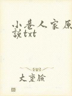 小巷人家原著小说txt