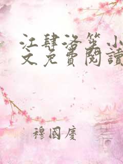 江肆洛笙小说全文免费阅读无弹窗