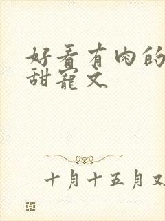 好看有肉的言情甜宠文