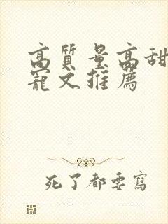 高质量高甜好评宠文推荐