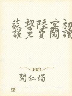 苏黎陆宴初的小说免费阅读