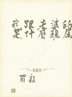 我跟老婆的姐姐是什么亲属关系