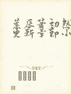 叶辰萧初然最新更新章节小说