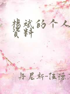 杨斌的个人简介资料