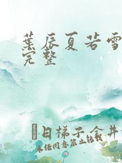 叶辰夏若雪孙怡完整