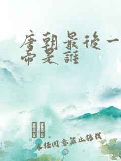 唐朝最后一位皇帝是谁