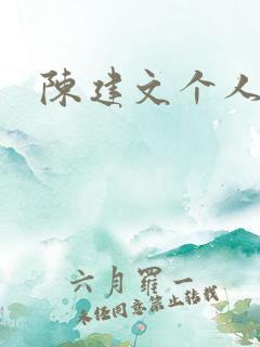 陈建文个人简介