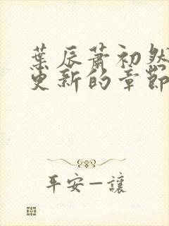 叶辰萧初然刚刚更新的章节