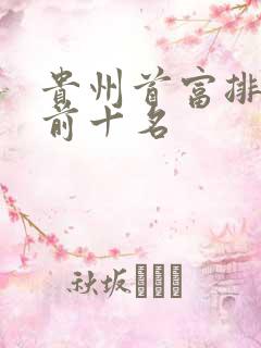 贵州首富排行榜前十名