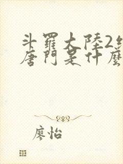 斗罗大陆2绝世唐门是什么