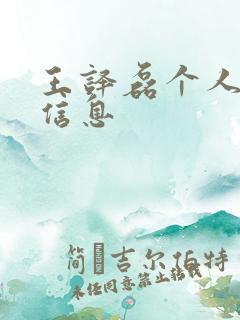 王译磊个人简介信息