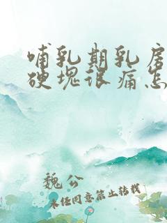 哺乳期乳房有了硬块很痛怎么办