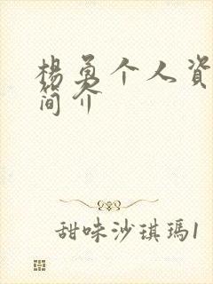 杨勇个人资料及简介