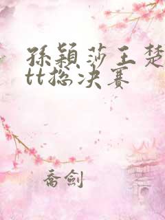 孙颖莎王楚钦wtt总决赛