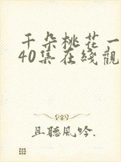 千朵桃花一世开40集在线观看