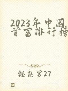 2023年中国首富排行榜