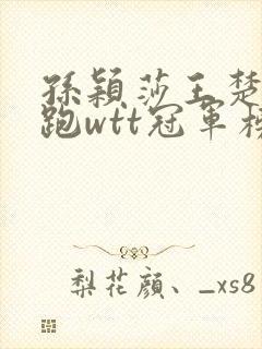 孙颖莎王楚钦领跑wtt冠军榜